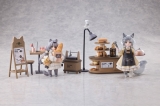 Оригінальна аніме фігурка &laquo;[Bonus] "Tea Time Cats Scene" Meow Town "Bread House" Clerk & Customer Set Complete Figure&raquo;