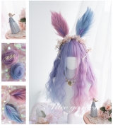 Перука Kawaii Bunny Rabbit 65cm Purple Pink Gradient Harajuku Lolita