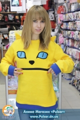 Худи в аниме стиле "NEON Crazy Cat - YELLOW"