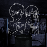 Акриловый 3D светильник-ночник &laquo;Микаса Аккерман и Эрен Йегер&raquo; tape 1