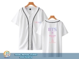 Футболка K-POP BTS Bulletproof Boy Scouts Baseball Uniform White