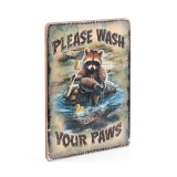Деревянный постер &laquo;Please Wash Your Paws&raquo;