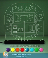 Великий діодний акриловий світильник &laquo;BTS&raquo;
