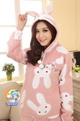 Пижама из флиса модель Cute Pink Rabbit