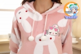 піжама з флісу модель Cute Pink Rabbit