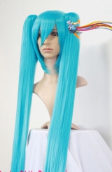 Косплей Парик Vocaloid/Miku Blue long (Голубой) 120 см