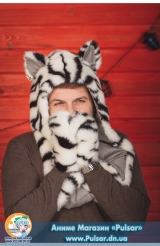 Зверошапка (SpiritHood) модель White tiger UA ( Білий тигр )