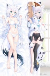 Дакимакура (подушка для объятий)  150 см &laquo;Virtual YouTuber Shirakami Fubuki&raquo; tape 3