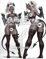 Дакимакура для взрослых 150 см &laquo;Helltaker Judjment 18+&raquo; модель 2