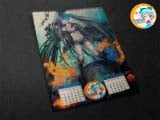 Перекидной календарь на пружине ( на 2014 год) по мотивам Аниме сериала "Black Rock Shooter"