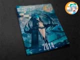 Перекидной календарь на пружине ( на 2014 год) по мотивам Аниме сериала "Black Rock Shooter"
