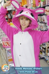 Кигуруми (Пижама в стиле аниме) "Pink Love Rabbit" - "Влюбленный розовый кролик