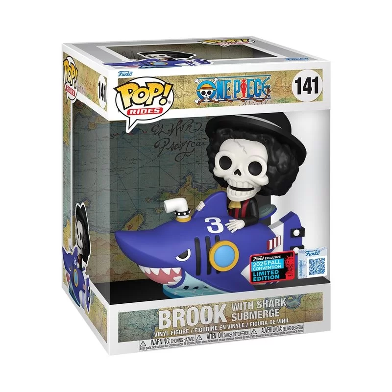 Виниловая фигурка «Funko POP! Rides Deluxe One Piece - Brook with Shark Submerge №141»