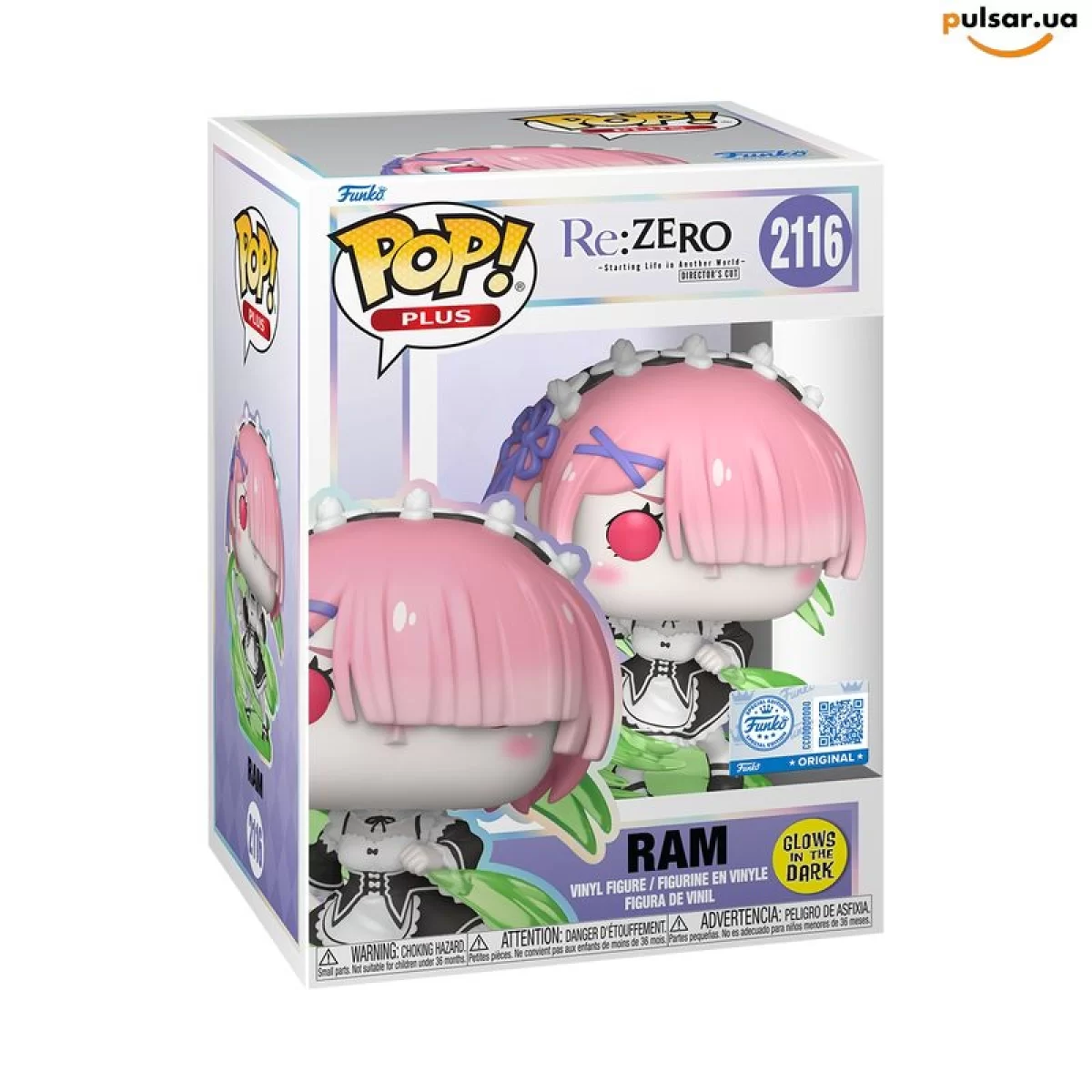 Виниловая фигурка &laquo;Funko POP! &bull; Plus &bull; Re:ZERO &minus; Starting Life in Another World ◉ Ram (Wind Magic) (Glow) №2116&raquo;