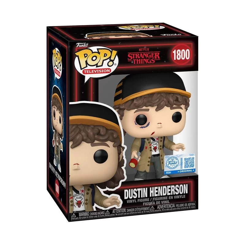 Виниловая фигурка «Funko Pop Stranger Things - Dustin Henderson (Battle Damaged) №1800»