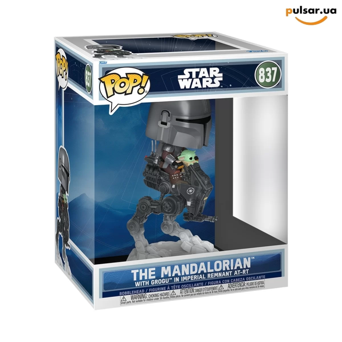 Виниловая фигурка &laquo;Funko POP! &bull; Rides Deluxe &bull; Star Wars ◉  The Mandalorian with Grogu in Imperial Remnant AT-RT № 837&raquo;