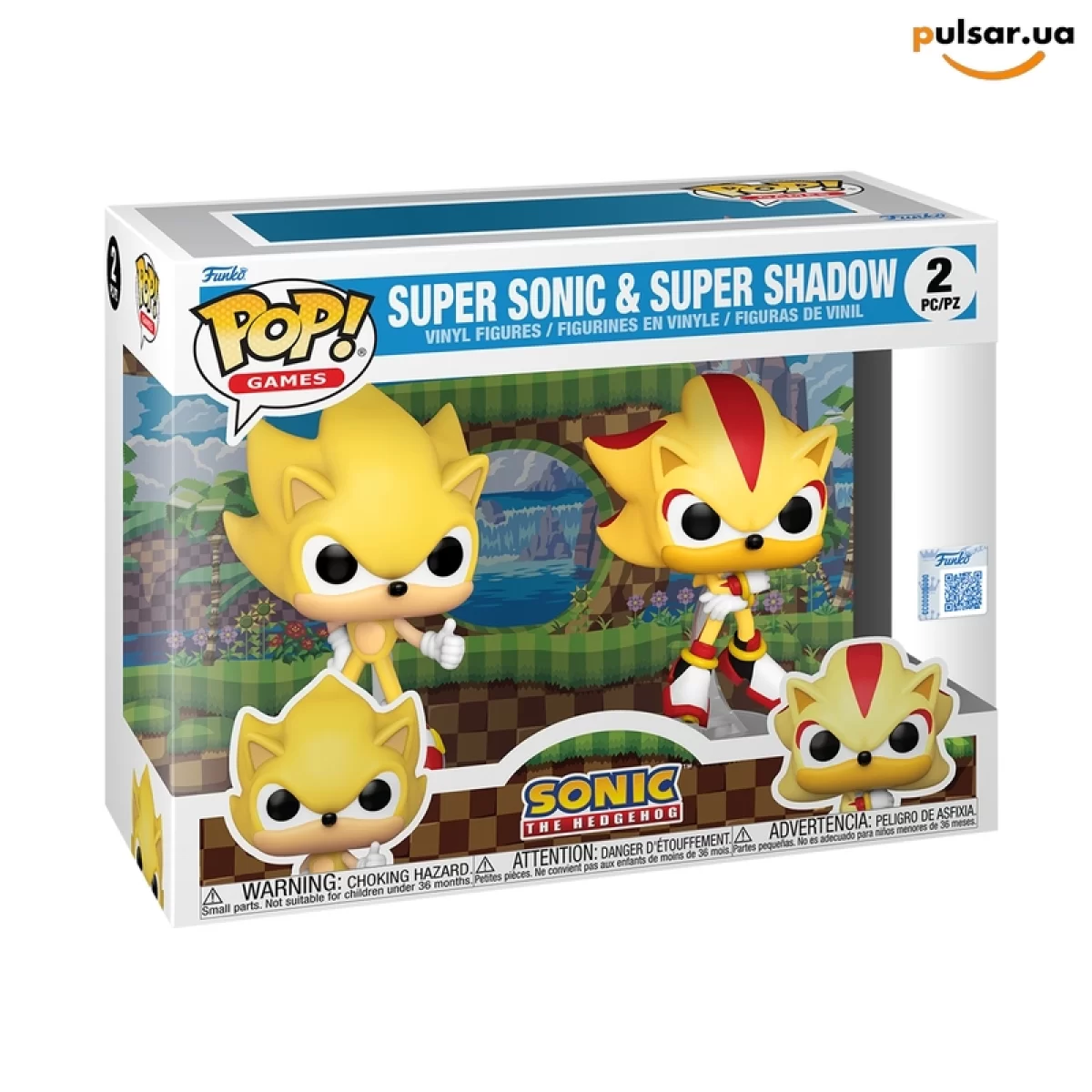 Виниловая фигурка &laquo;Funko POP! &bull; Target Exclusive &bull; Sonic The Hedgehog ◉ Super Sonic & Super Shadow 2-Pack (Flocked) №---&raquo;