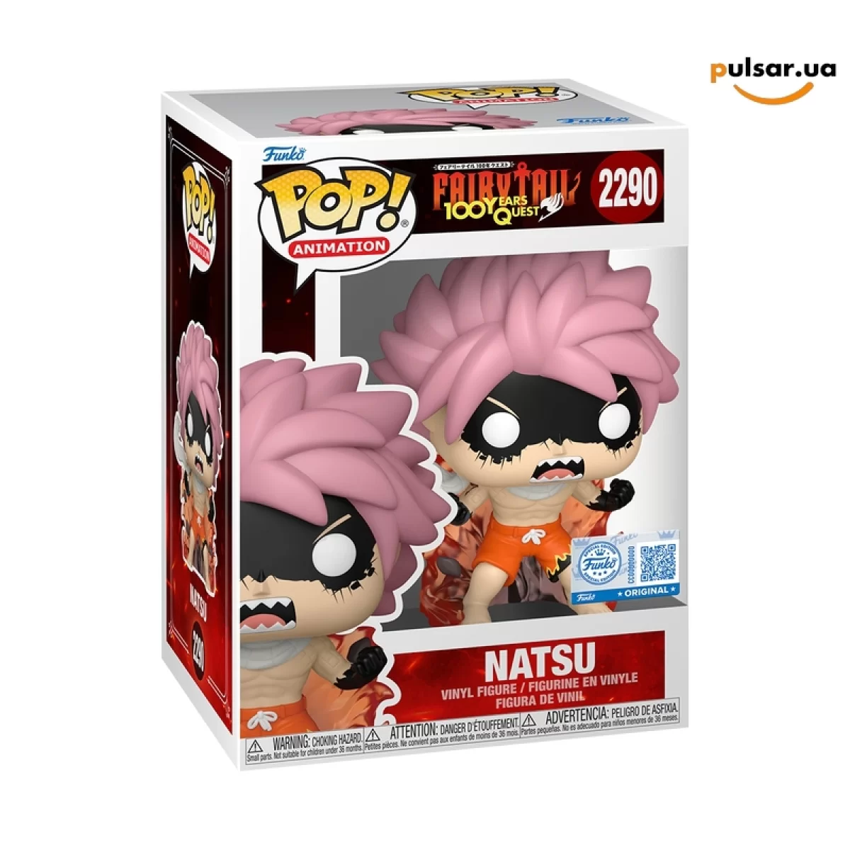 Виниловая фигурка &laquo;Funko POP! &bull; web exclusive &bull; Fairy Tail ◉ Natsu (Fired-Up) № 2290&raquo;