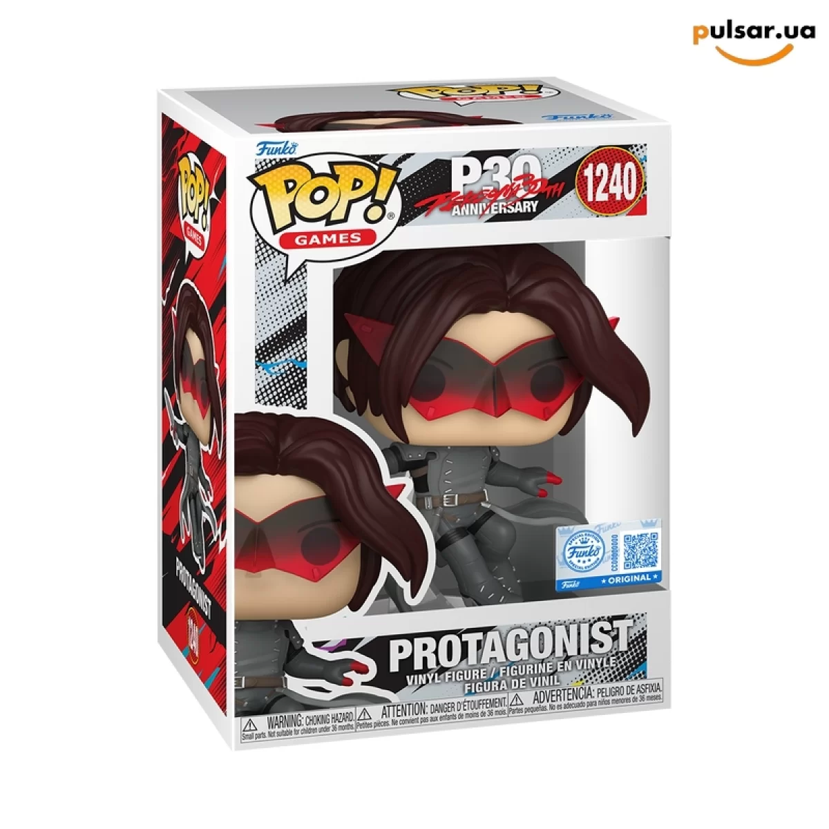 Виниловая фигурка &laquo;Funko POP! &bull; web exclusive &bull; Persona ◉ Protagonist (Persona 5: The Phantom X) (30th Anniversary) № 1240&raquo;