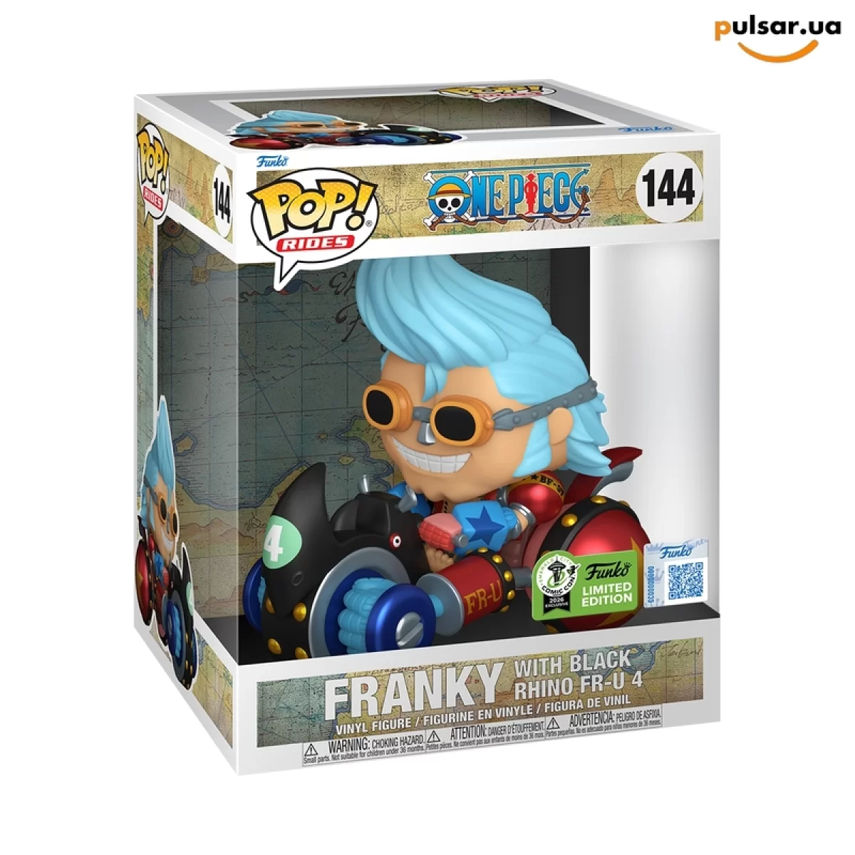 Виниловая фигурка &laquo;Funko POP! &bull; Rides Deluxe &bull; One Piece ◉ Franky with Black Rhino FR-U 4 №144&raquo;
