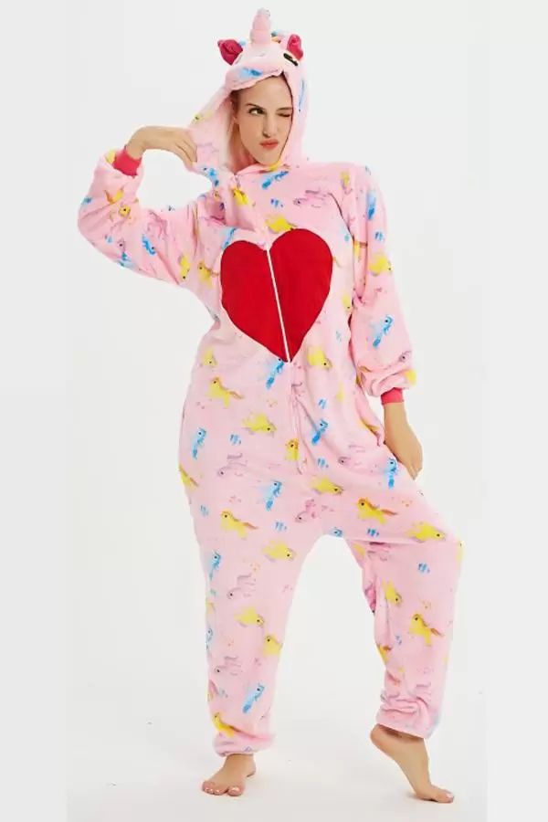 Кигуруми (Пижама в стиле аниме) "HEART PINK UNICORN"