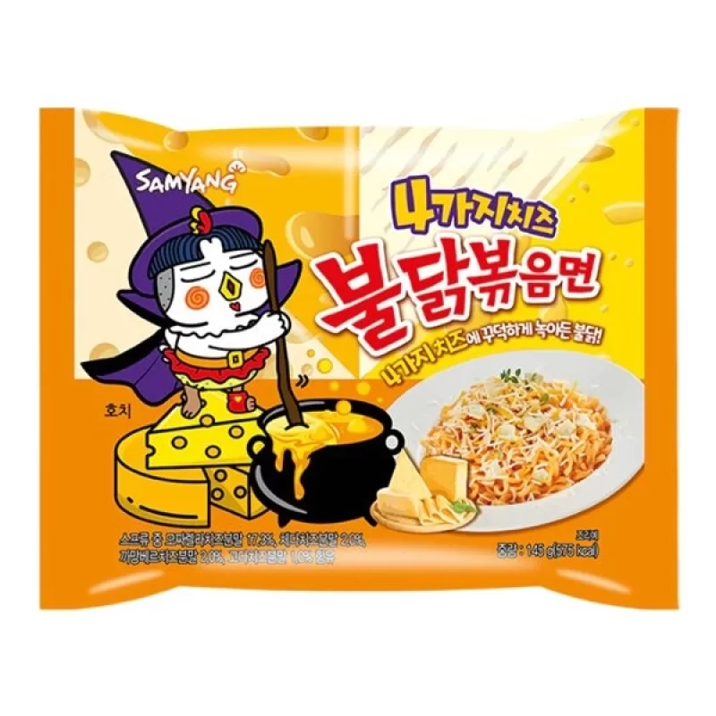 Корейская лапша «Hot Chicken острая курица и четыре сыра Samyang, пачка 145 г»