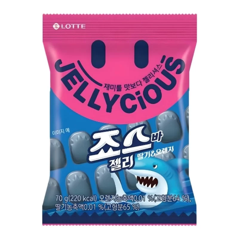 «Жевательный мармелад Jellycious со вкусом клубники и апельсина Lotte, 70 г»