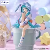 Оригинальная аниме фигурка «Vocaloid Hatsune Miku Noodle Stopper Figure Rabbit Ear Hood Pajama Blue Color ver.»