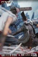 Оригинальная аниме фигурка «0715 Studio - Denji vs Devil of the Knife Chainsaw Man»