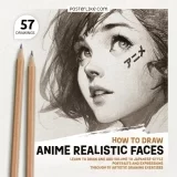 Артбук «How to Draw Anime Realistic Faces: Learn to Draw and Add Volume to Japanese-style Portraits and Expressions Through 57 Artistic Drawing Exercises»