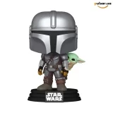 Виниловая фигурка &laquo;Funko POP! &bull;  &bull; Star Wars ◉ The Mandalorian with Grogu (On Back) № 818&raquo;