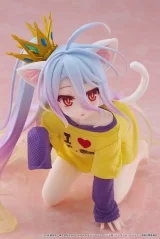 Оригинальная аниме фигурка «"No Game No Life" Desktop Cute Figure Shiro Nekomimi Cat Ear T-shirt Ver.»