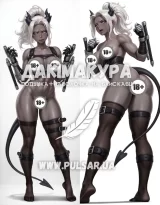 Дакимакура для взрослых 150 см «Helltaker Judjment 18+» модель 2