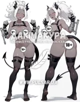 Дакимакура для взрослых 150 см «Helltaker Judjment 18+» модель 1