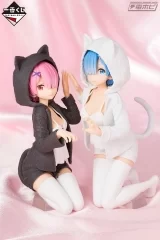 Оригинальная аниме фигурка «Ichiban Kuji Re:Zero kara Hajimeru Isekai Seikatsu - Itsu demo Anata to Isshodayo: Rem & Ram Nyanko Mode Last One Ver.»