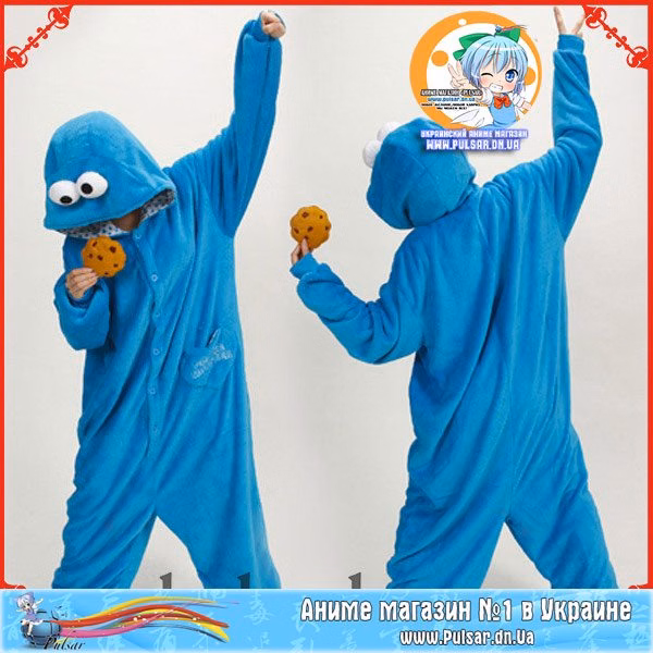 Кигуруми (Японская Пижама из Флиса в стиле аниме) "Cooki Monster", фото 2