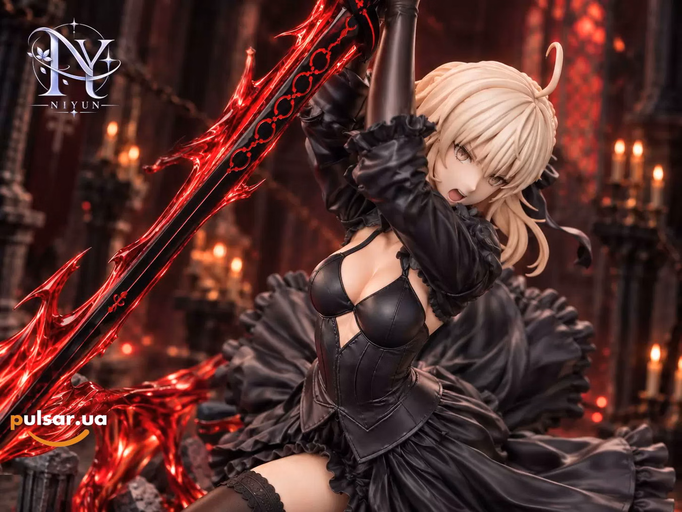 Оригінальна аніме фігурка «1/6 Scale Black Saber with LED-Fate/Grand Order-NiYun Studio», фото 2