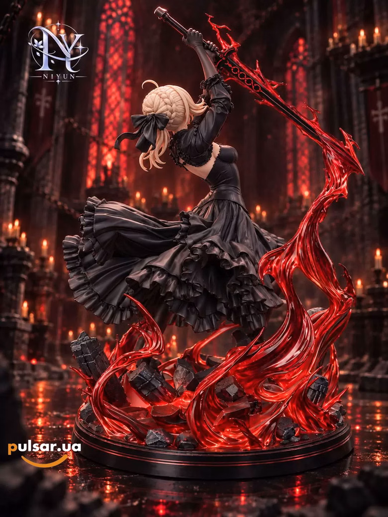 Оригінальна аніме фігурка «1/6 Scale Black Saber with LED-Fate/Grand Order-NiYun Studio», фото 4