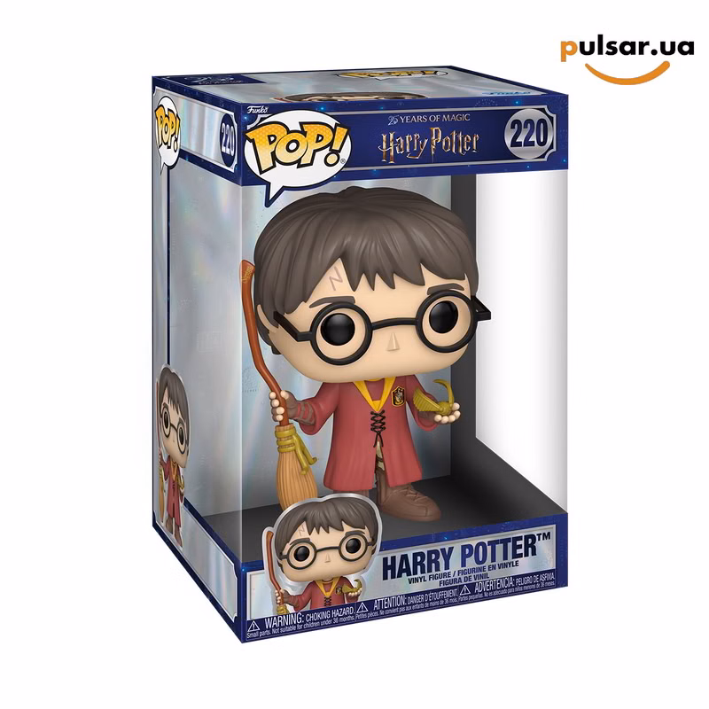 Вінілова фігурка «Funko POP! • Jumbo • Harry Potter ◉ Harry Potter with Nimbus 2000 № 220»