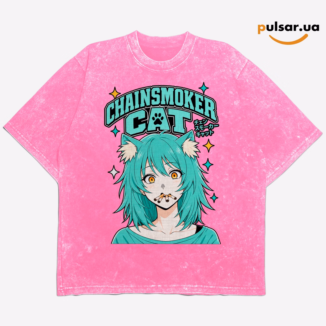 Футболка «Chainsmoker Cat ➤ Yani Neko» модель 2, фото 4