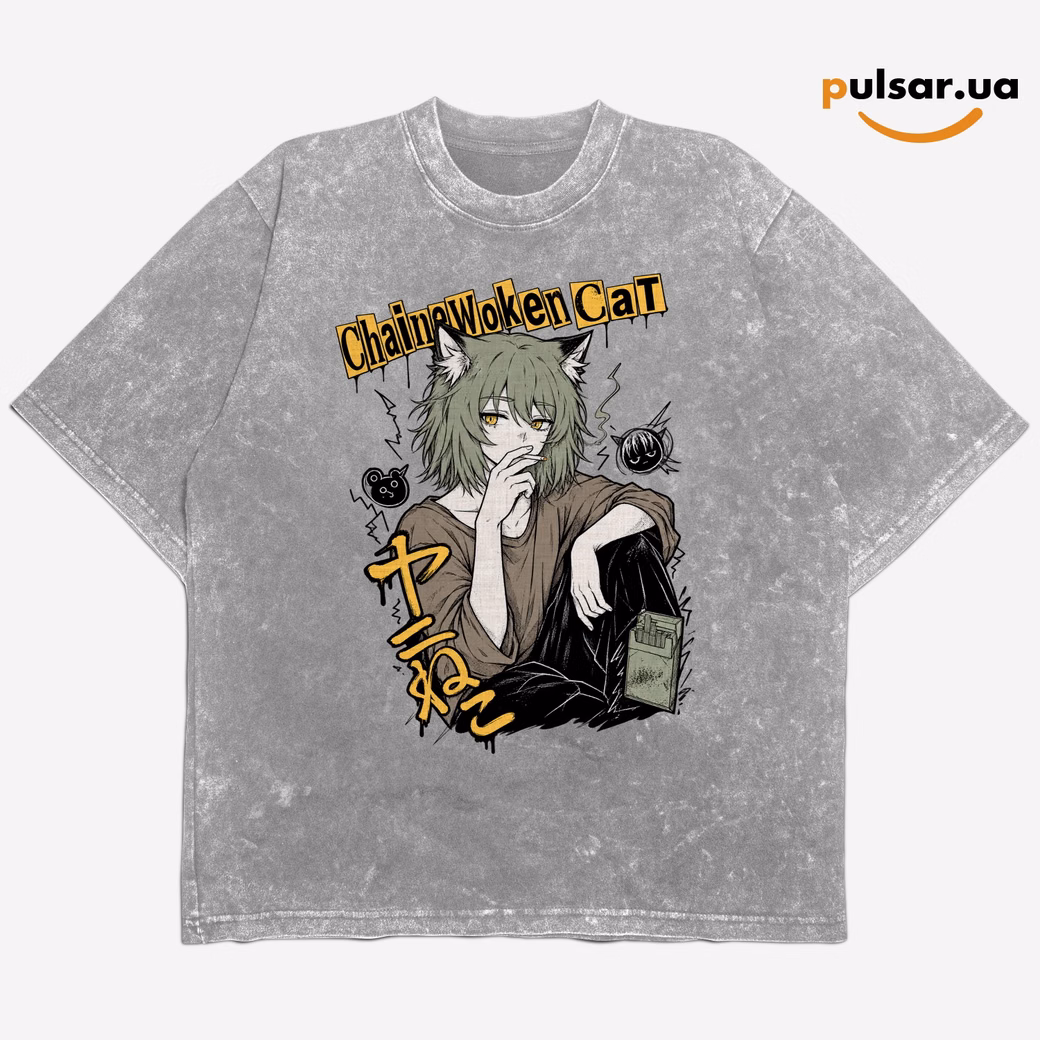 Футболка «Chainsmoker Cat ➤ Yani Neko» модель 3, фото 4