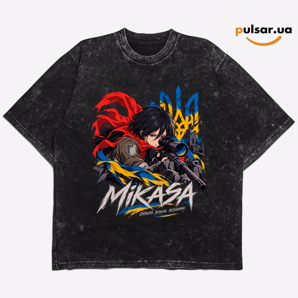Футболка «UA Army ➤  Attack on titan ✶ Mikasa»  модель 1