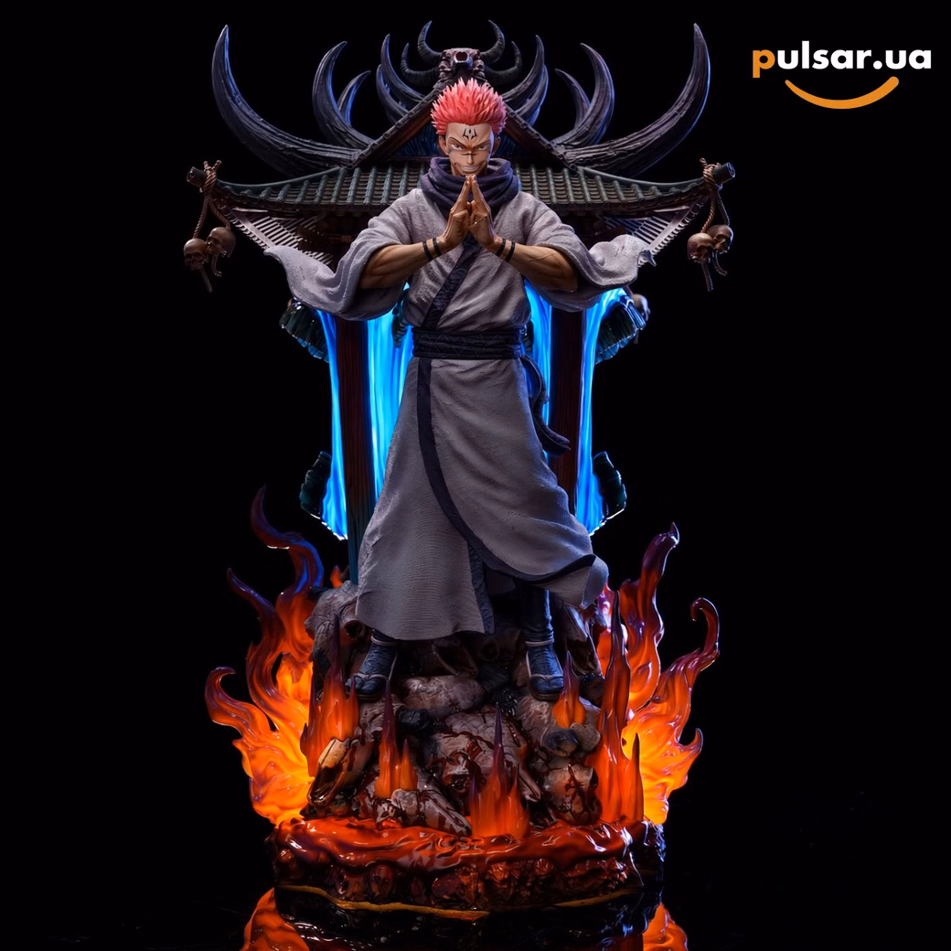 Оригінальна аніме фігурка «1/6 Scale Pink Hair Ryomen Sukuna with Evil Smile-Jujutsu Kaisen-Real World Studio»