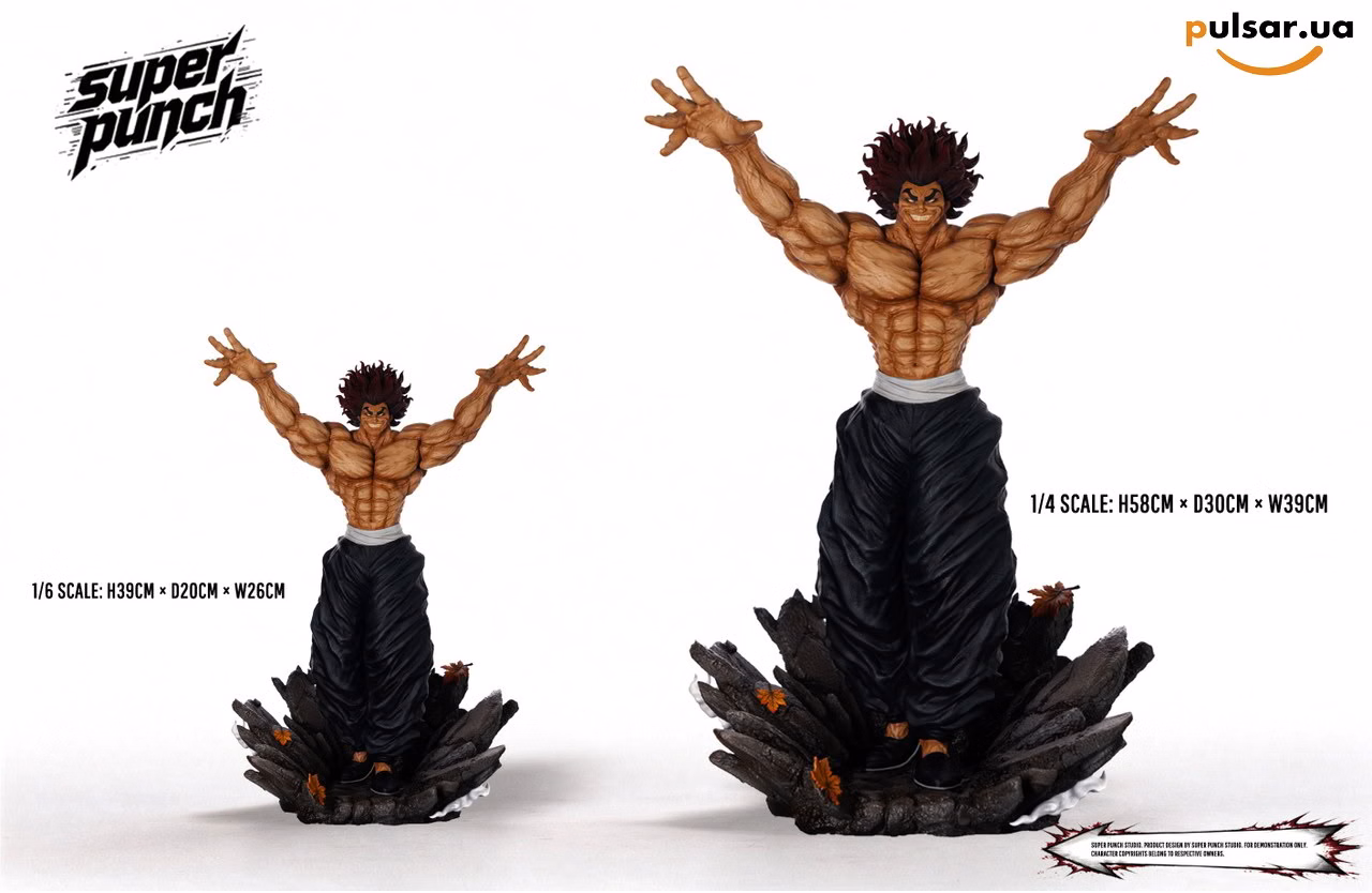 Оригінальна аніме фігурка «1/6 and 1/4 Scale Yujiro Hanma-Baki the Grappler-Super Punch Studio»