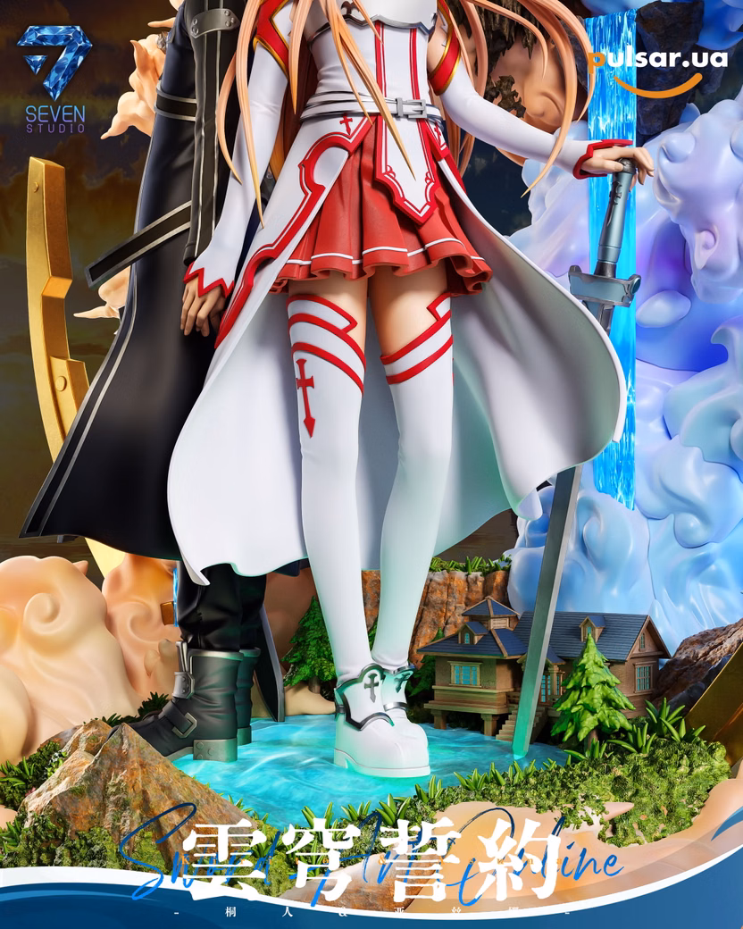 Оригінальна аніме фігурка «1/6 Scale Yuuki Asuna and Kirigaya Kazuto-Sword Art Online-Seven Studio», фото 2