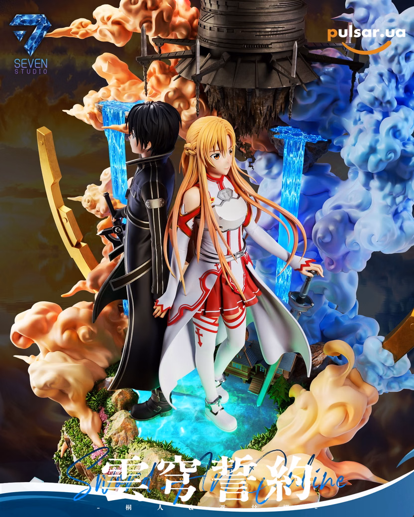 Оригінальна аніме фігурка «1/6 Scale Yuuki Asuna and Kirigaya Kazuto-Sword Art Online-Seven Studio», фото 9