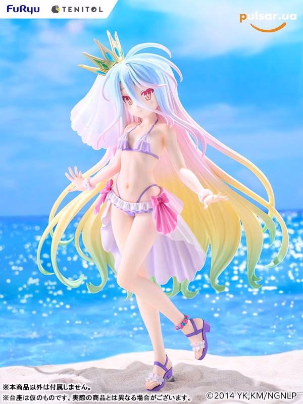 Оригінальна аніме фігурка «TENITOL TALL No Game No Life Shiro Swimsuit Dress ver. Complete Figure», фото 2