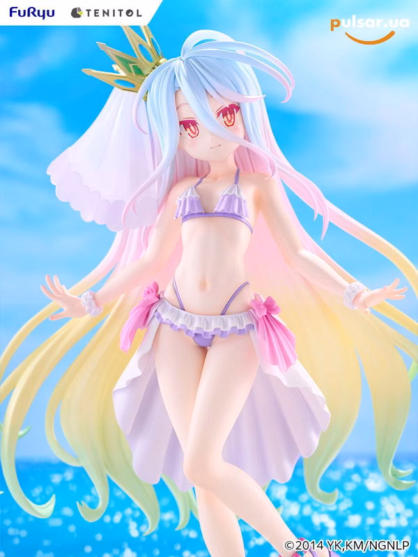 Оригінальна аніме фігурка «TENITOL TALL No Game No Life Shiro Swimsuit Dress ver. Complete Figure», фото 6