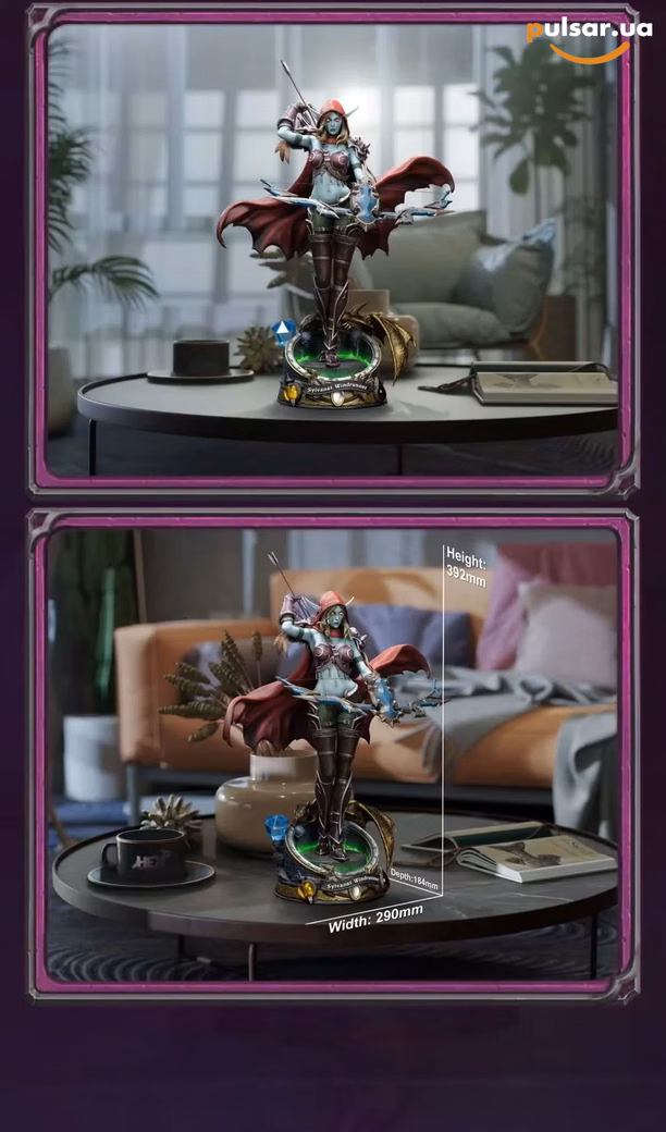 Оригінальна sci-fi фігурка  «Blizzard Entertainment × HEX Collectibles Hearthstone – Sylvanas Windrunner 1/6 Scale Statue», фото 8