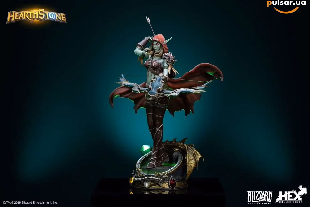 Оригінальна sci-fi фігурка  «Blizzard Entertainment × HEX Collectibles Hearthstone – Sylvanas Windrunner 1/6 Scale Statue», фото 6